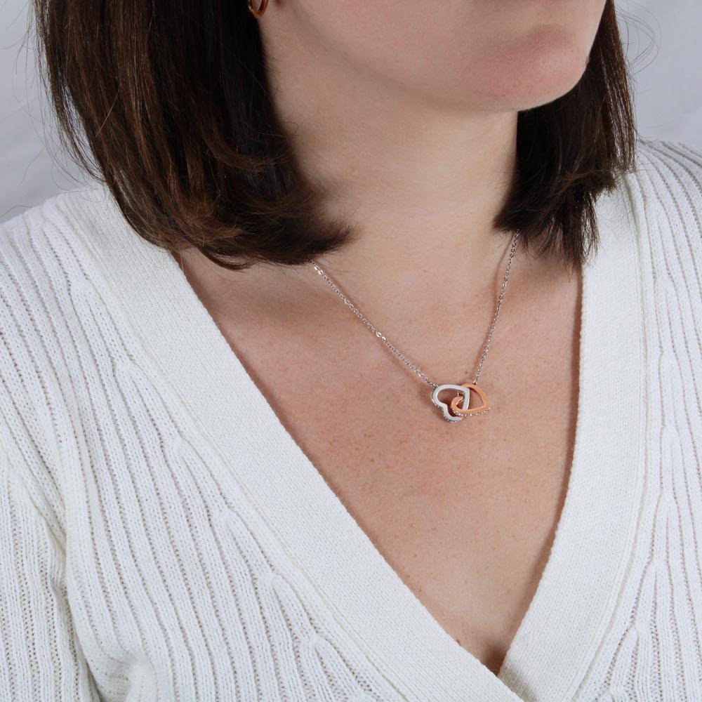 Grandmother Gift Interlocking Heart Pendant Necklace - Mallard Moon Gift Shop