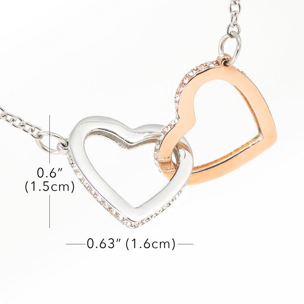 Gift for Mother-in-Law from Daughter-in-Law Gold and Silver Interlocking Heart Pendant Necklace - Mallard Moon Gift Shop