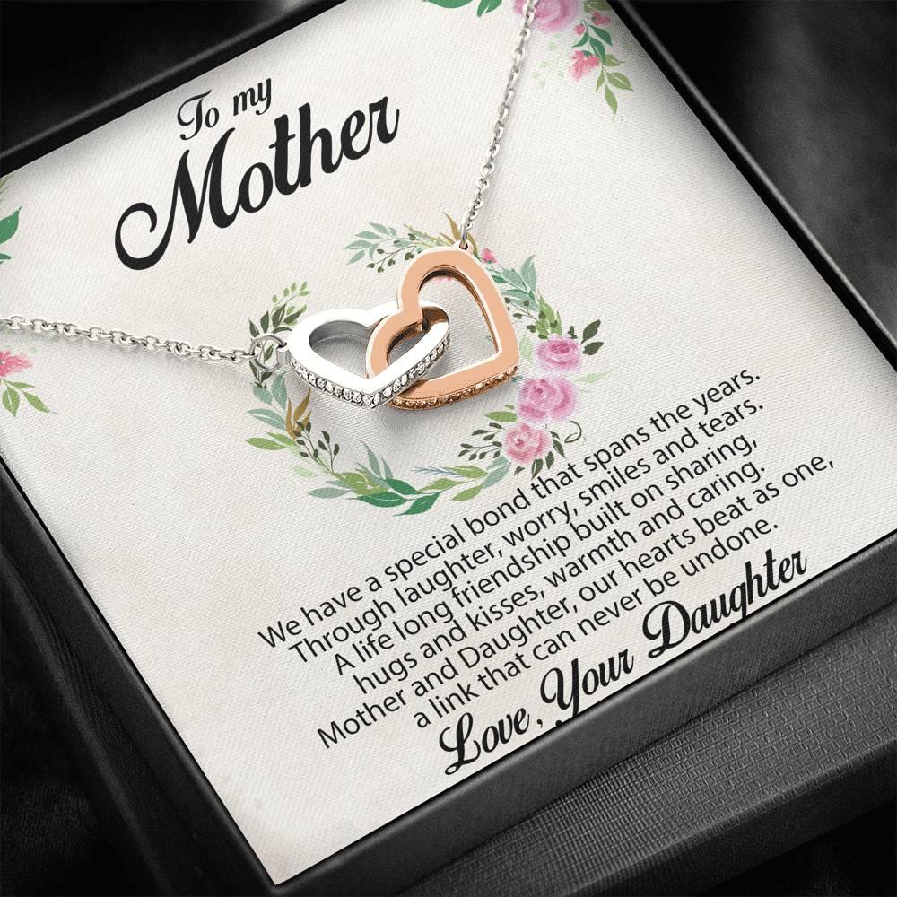 Gift for Mother Interlocking Hearts Pendant Necklace From Daughter Message Card Gift Box - Mallard Moon Gift Shop