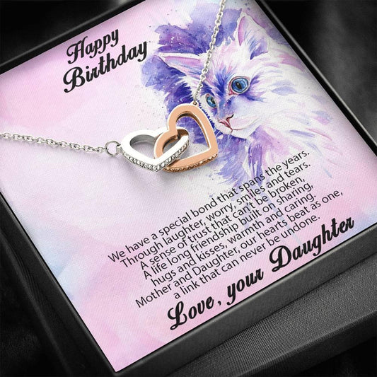 Birthday Gift for Mother from Daughter Gold and Silver Hearts Pendant Necklace - Mallard Moon Gift Shop
