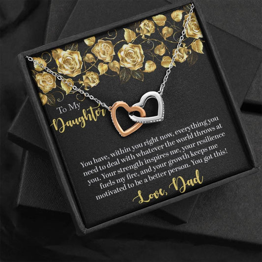 Gift for Daughter Heart Pendant Necklace Love Dad - Mallard Moon Gift Shop