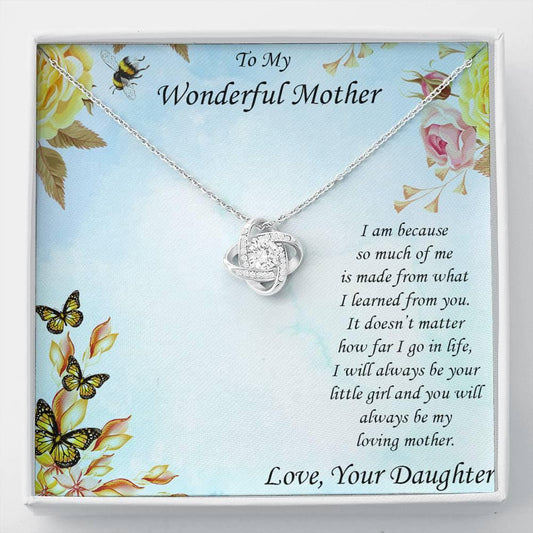 To Mother from Daughter Love Knot Pendant Necklace - Mallard Moon Gift Shop