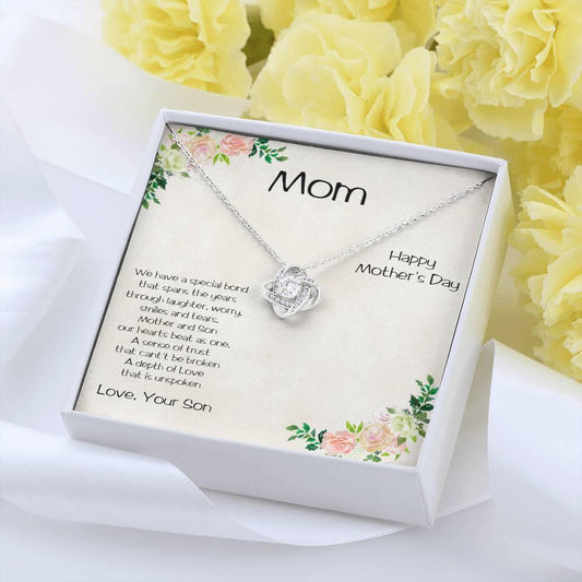 Mother's Day Love Knot Pendant Necklace from Son - Mallard Moon Gift Shop