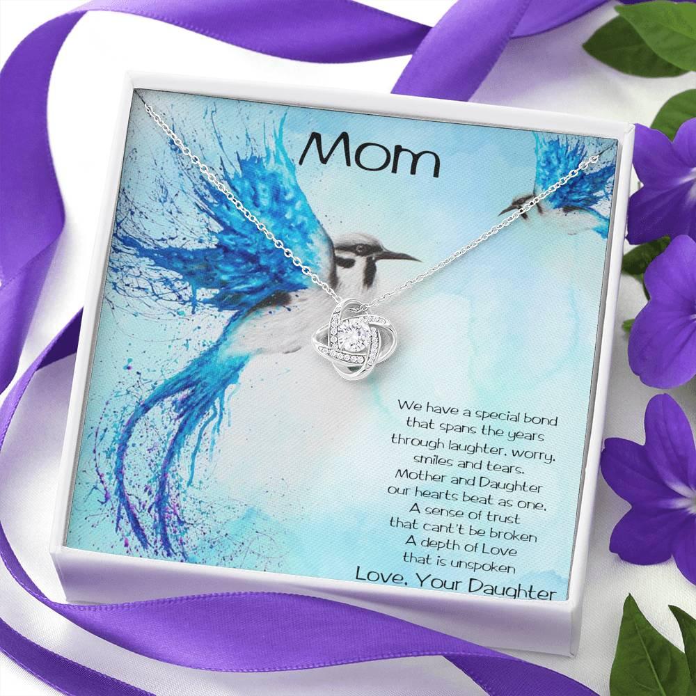 Gift for Mom from Daughter Love Knot Pendant Necklace - Mallard Moon Gift Shop