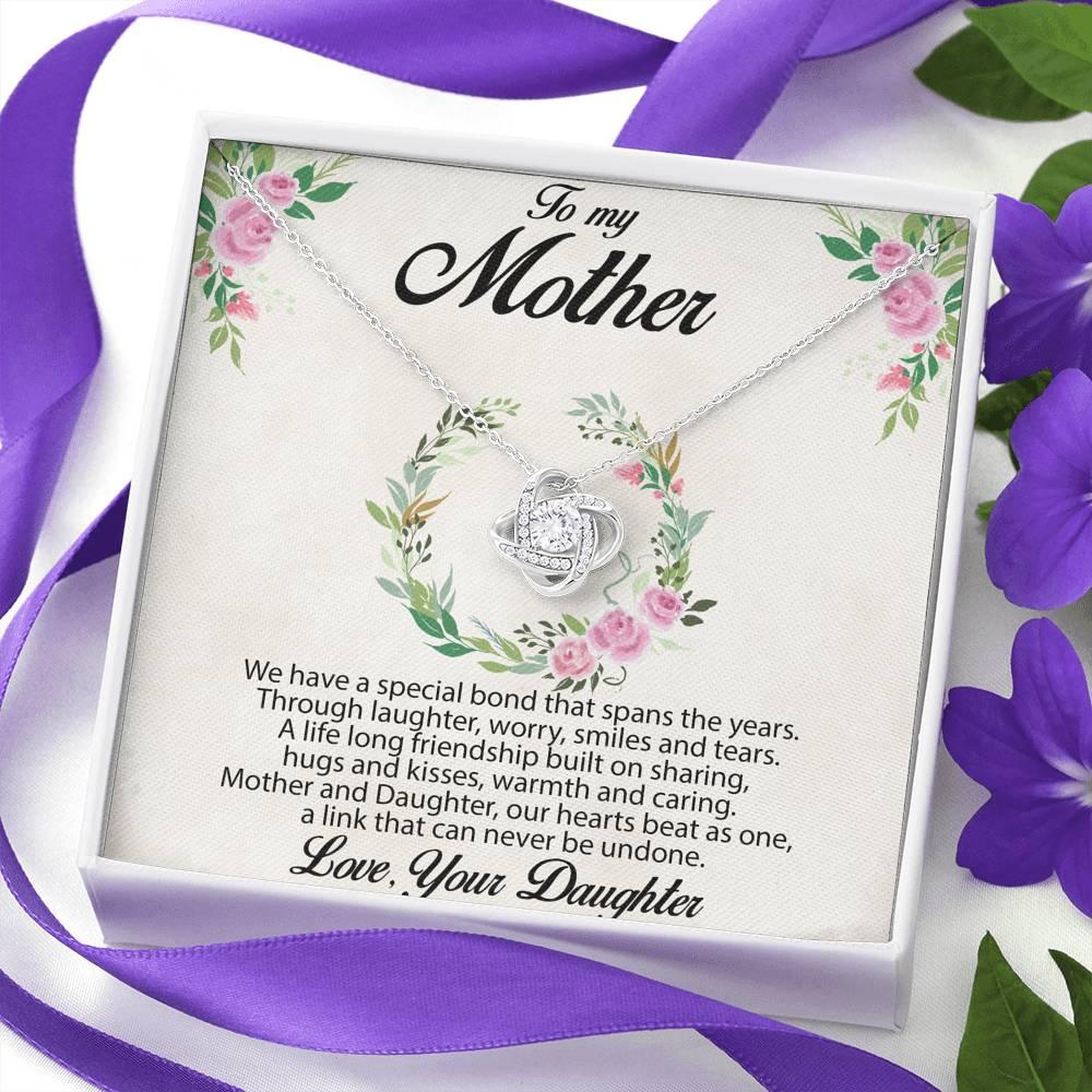 Gift for Mother Love Knot Necklace Message Card from Daughter - Mallard Moon Gift Shop