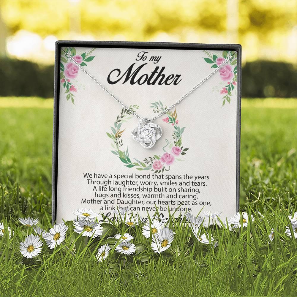 Gift for Mother Love Knot Necklace Message Card from Daughter - Mallard Moon Gift Shop