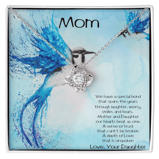 Gift for Mom from Daughter Love Knot Pendant Necklace - Mallard Moon Gift Shop