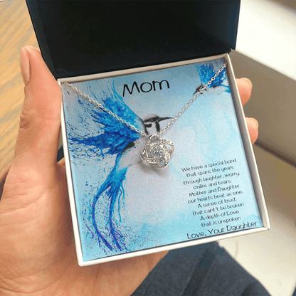 Gift for Mom from Daughter Love Knot Pendant Necklace - Mallard Moon Gift Shop