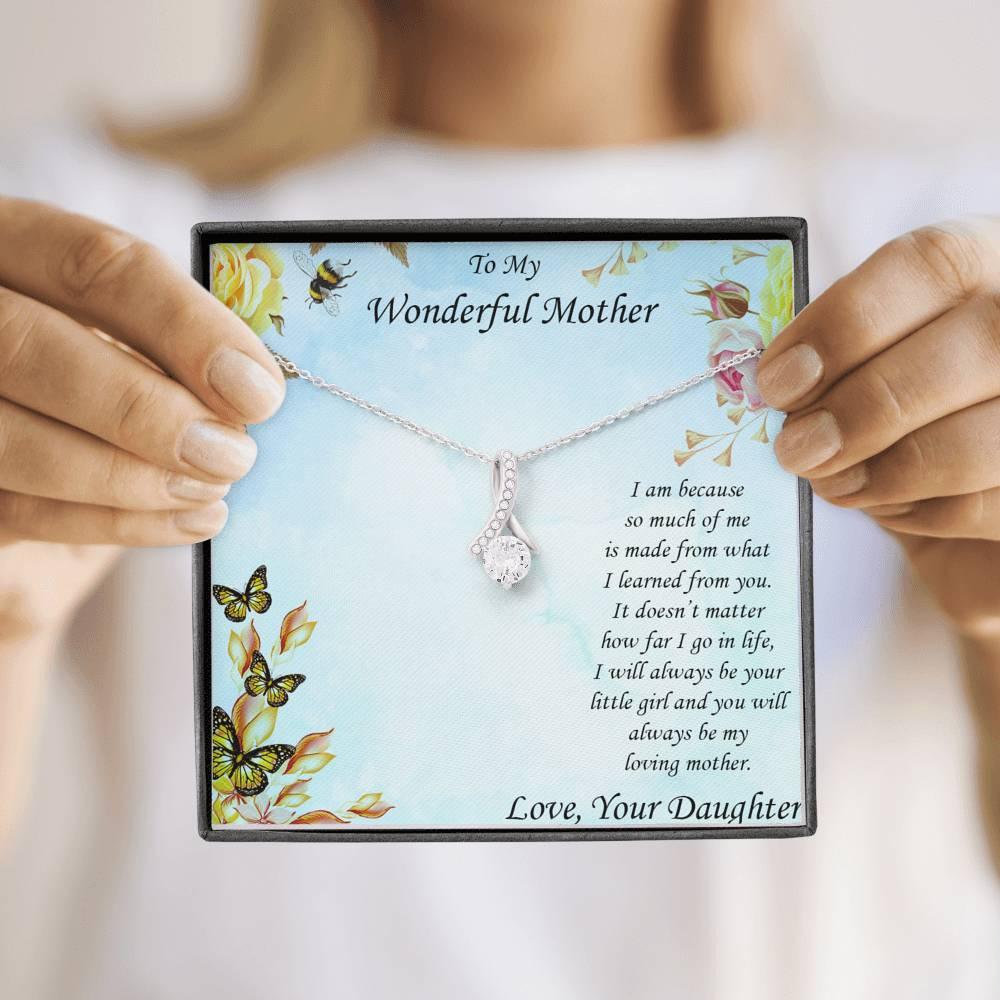 To Mother from Daughter Alluring Beauty Pendant Necklace - Mallard Moon Gift Shop