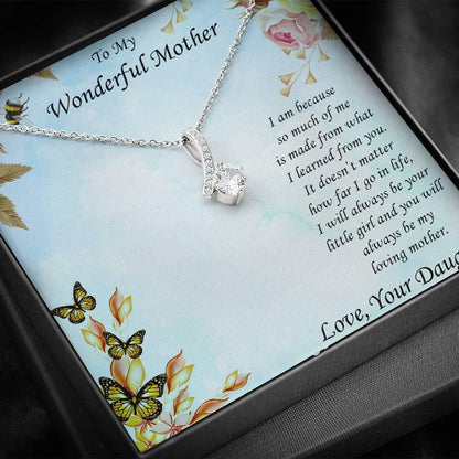 To Mother from Daughter Alluring Beauty Pendant Necklace - Mallard Moon Gift Shop