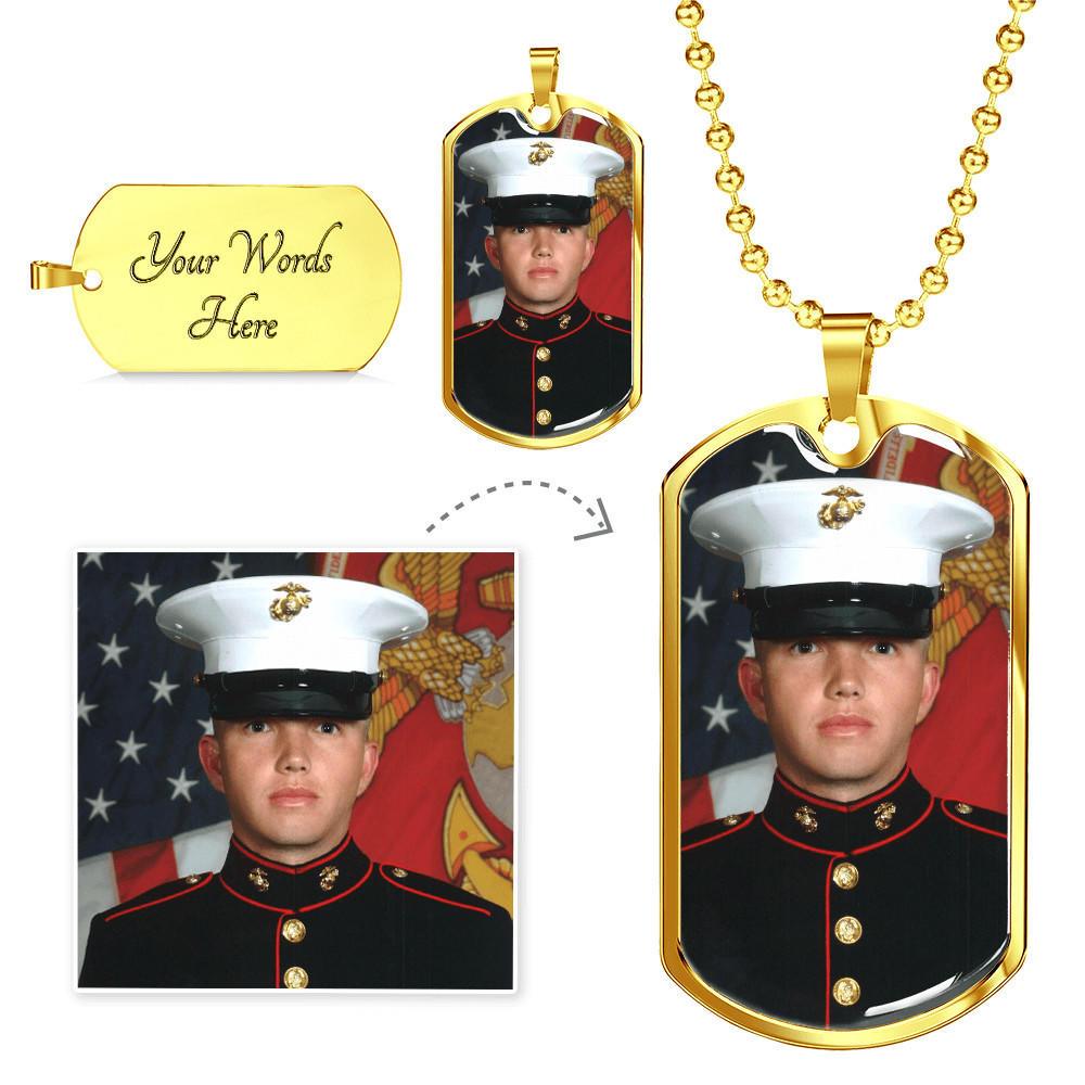 Luxury Military Dog Tag Personalized with Your Photo and Engraving - Mallard Moon Gift Shop