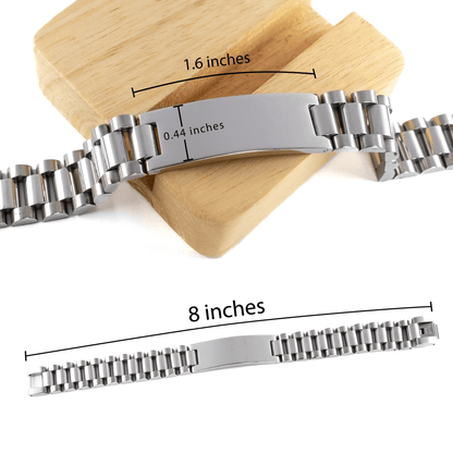 Attendant Ladder Stainless Steel Engraved Bracelet - Thanks for being who you are - Birthday Christmas Jewelry Gifts Coworkers Colleague Boss - Mallard Moon Gift Shop