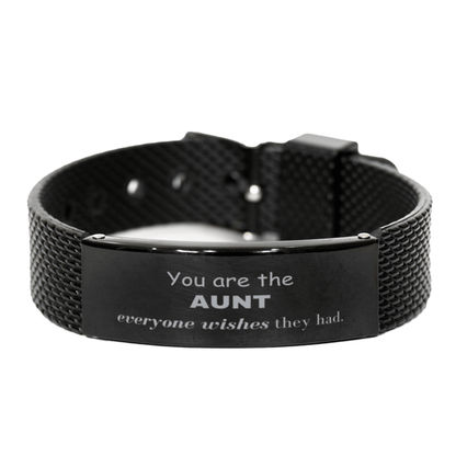 Aunt Black Shark Mesh Bracelet, Everyone wishes they had, Inspirational Bracelet For Aunt, Aunt Gifts, Birthday Christmas Unique Gifts For Aunt - Mallard Moon Gift Shop