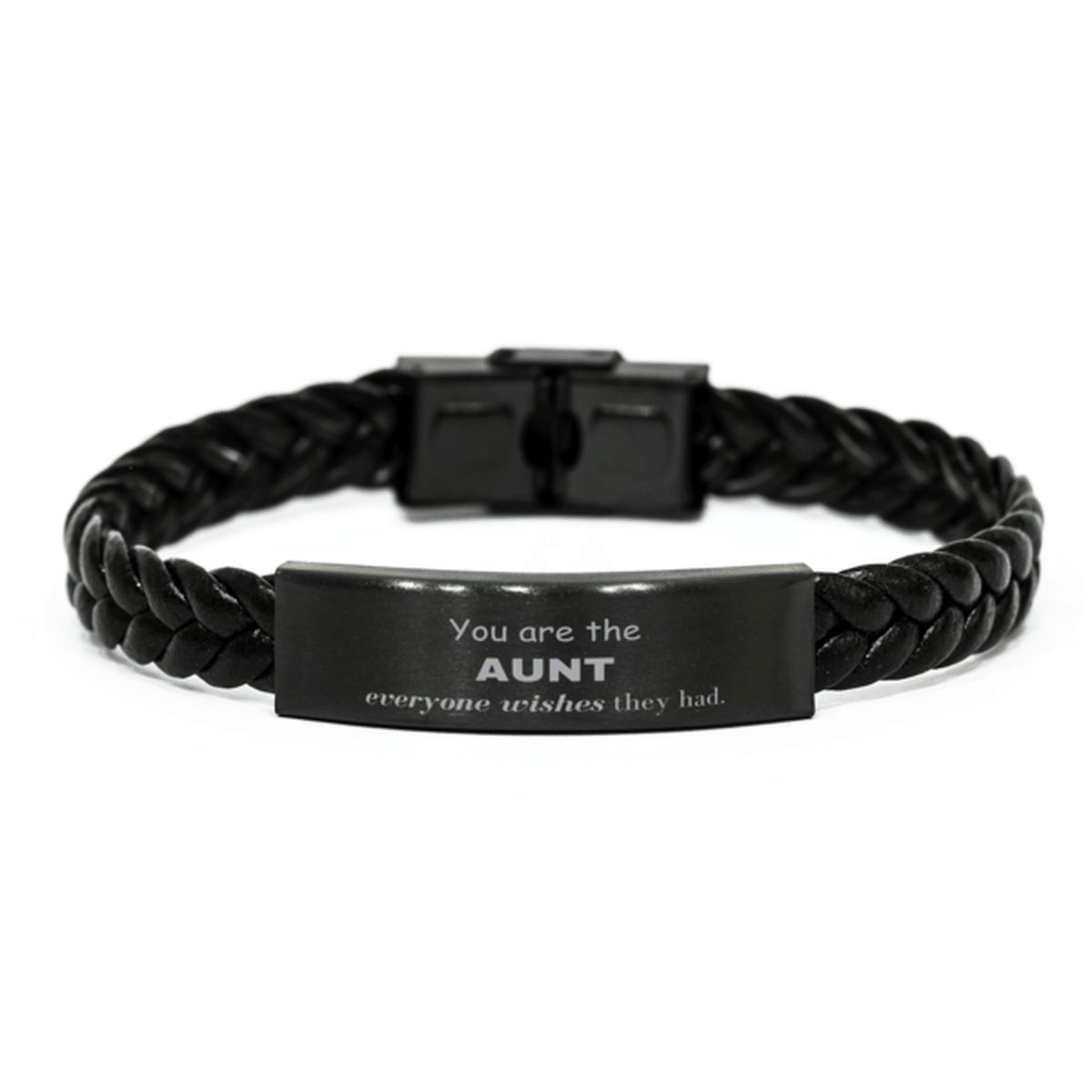 Aunt Braided Leather Bracelet, Everyone wishes they had, Inspirational Bracelet For Aunt, Aunt Gifts, Birthday Christmas Unique Gifts For Aunt - Mallard Moon Gift Shop