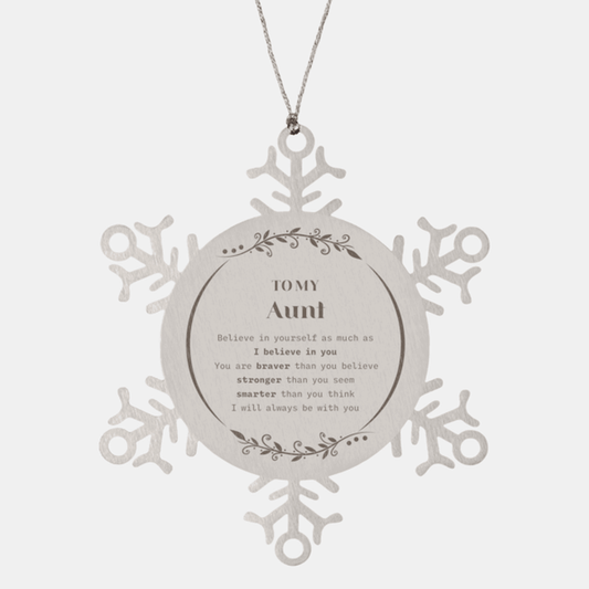 Aunt Snowflake Ornament Gifts, To My Aunt You are braver than you believe, stronger than you seem, Inspirational Gifts For Aunt Ornament, Birthday, Christmas Gifts For Aunt Men Women - Mallard Moon Gift Shop
