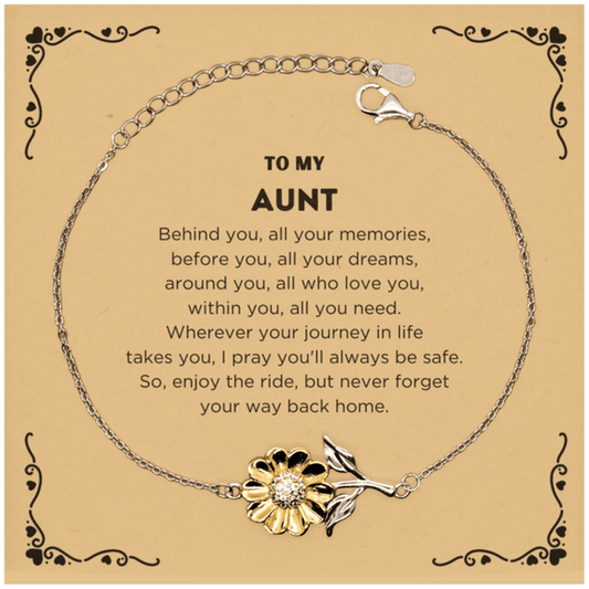 Aunt Sunflower Bracelet Birthday Christmas Gifts Behind you, all your memories, before you, all your dreams - Mallard Moon Gift Shop
