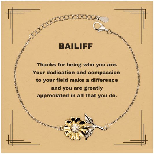 Bailiff Sunflower Bracelet - Thanks for being who you are - Birthday Christmas Jewelry Gifts Coworkers Colleague Boss - Mallard Moon Gift Shop