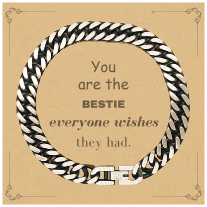 Bestie Cuban Link Chain Bracelet, Everyone wishes they had, Inspirational Bracelet For Bestie, Bestie Gifts, Birthday Christmas Unique Gifts For Bestie - Mallard Moon Gift Shop