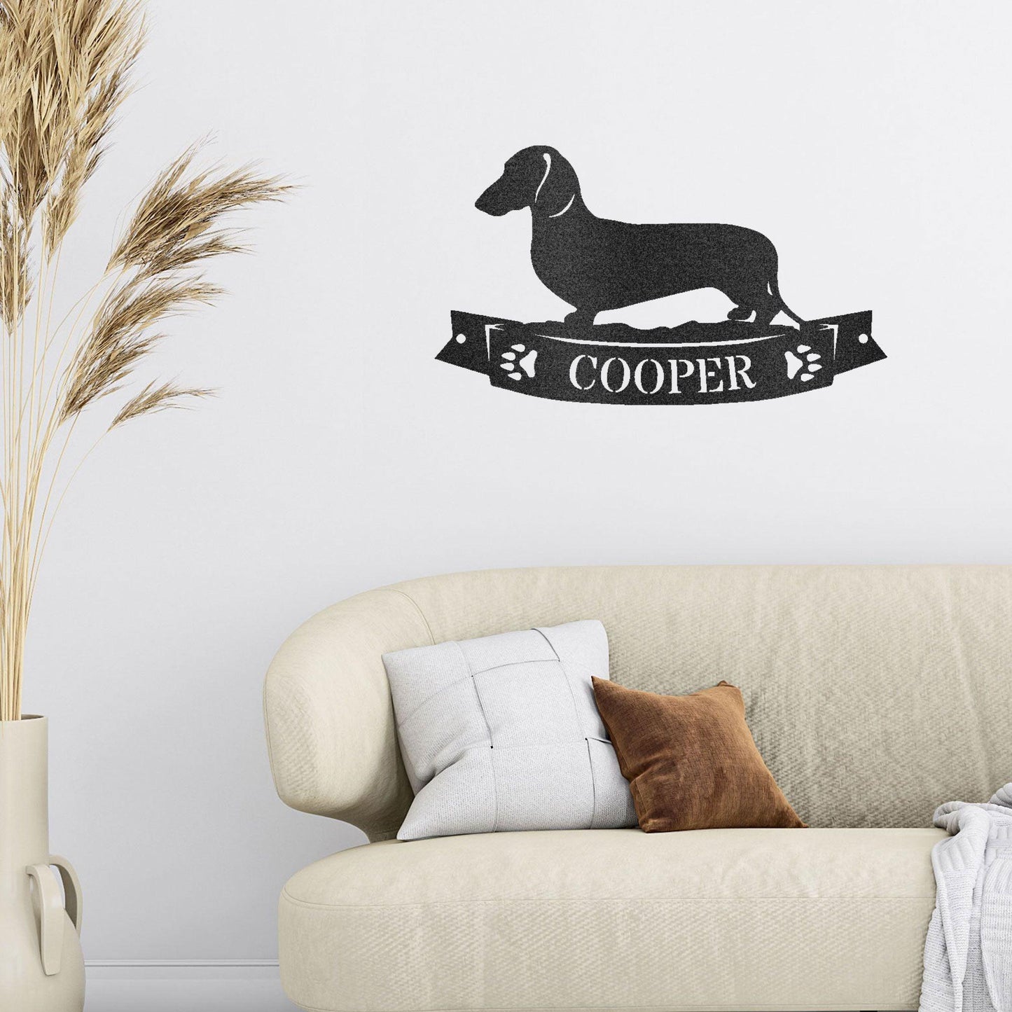 Dachshund Banner Monogram - Steel Sign - Mallard Moon Gift Shop