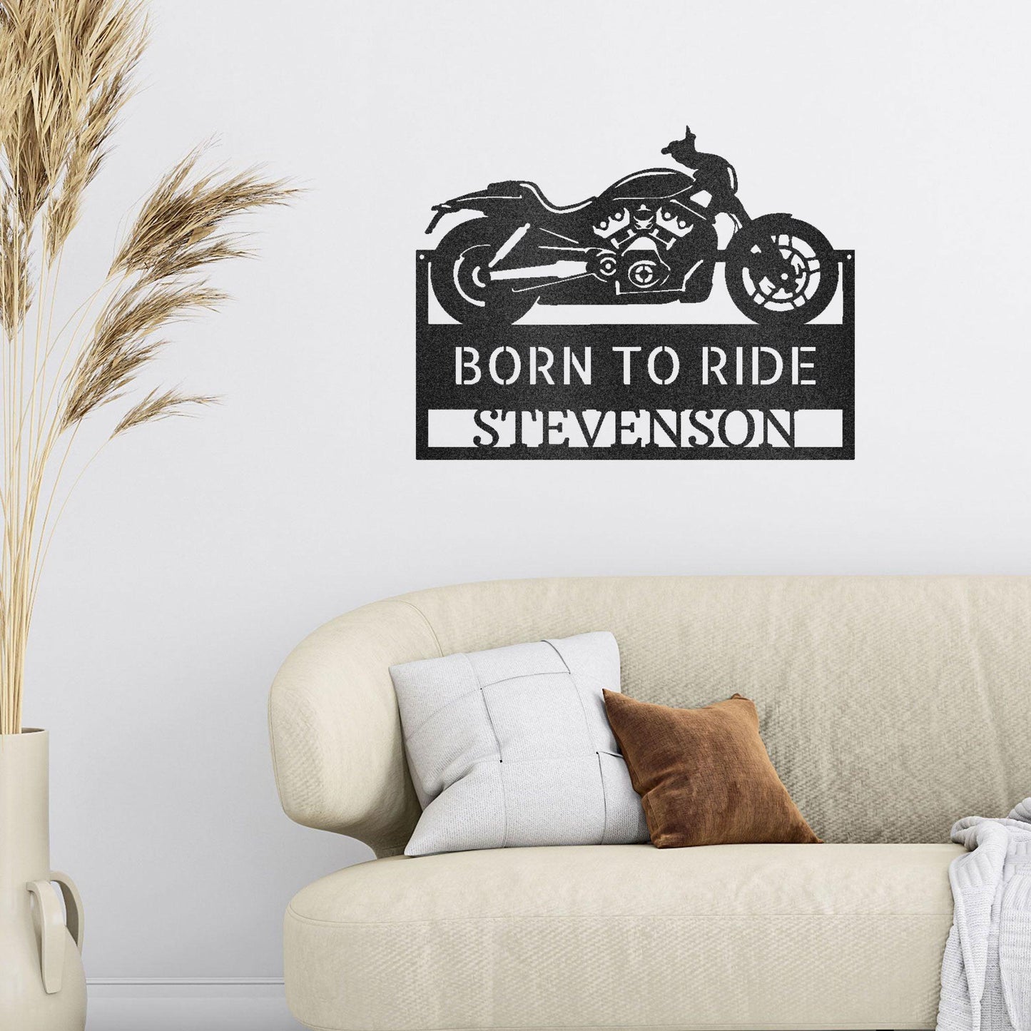 Motorcycle Cruiser Workshop Personalized Metal Wall Art Wall Sign - Mallard Moon Gift Shop