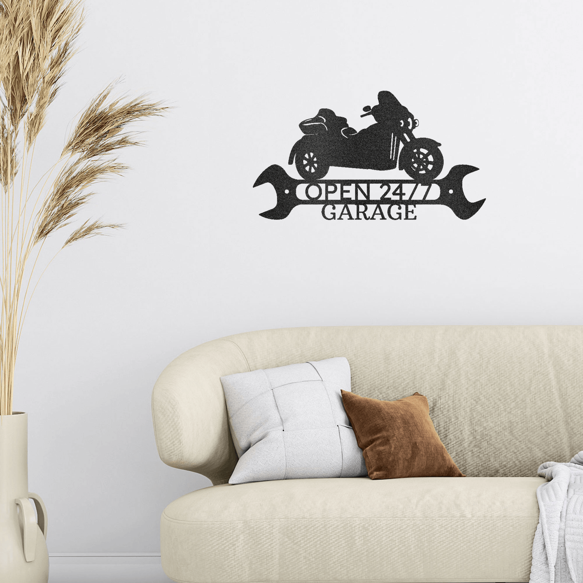 Trike Motorcycle Shop Custom Monogram Metal Art Wall Sign - Mallard Moon Gift Shop