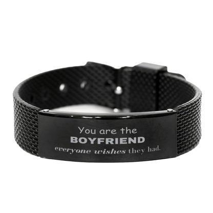 Boyfriend Black Shark Mesh Bracelet, Everyone wishes they had, Inspirational Bracelet For Boyfriend, Boyfriend Gifts, Birthday Christmas Unique Gifts For Boyfriend - Mallard Moon Gift Shop