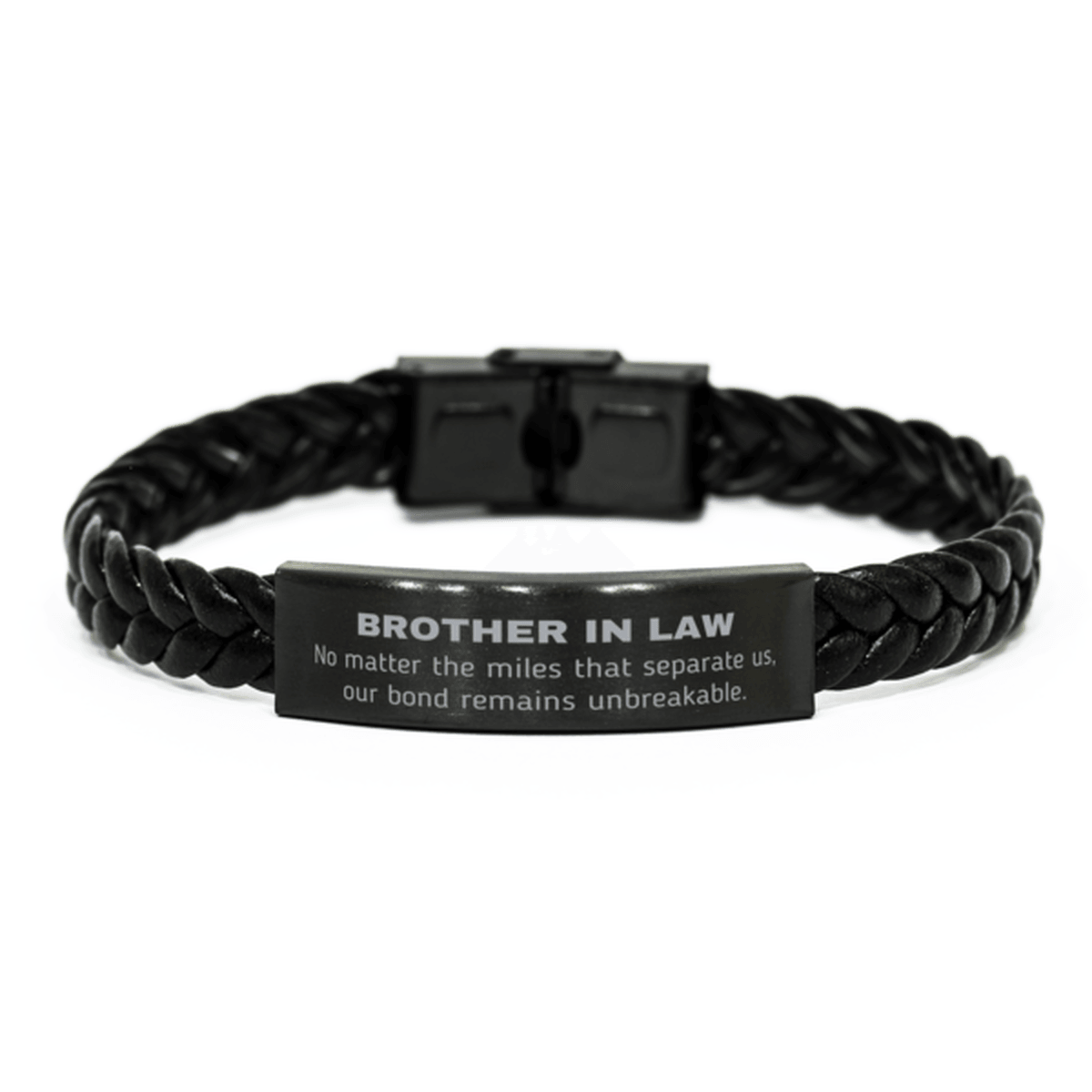 Brother In Law Long Distance Relationship No matter the miles that separate us, Our Bond Remains Unbreakable Braided Leather Bracelet Birthday Graduation Christmas Unique Gifts - Mallard Moon Gift Shop