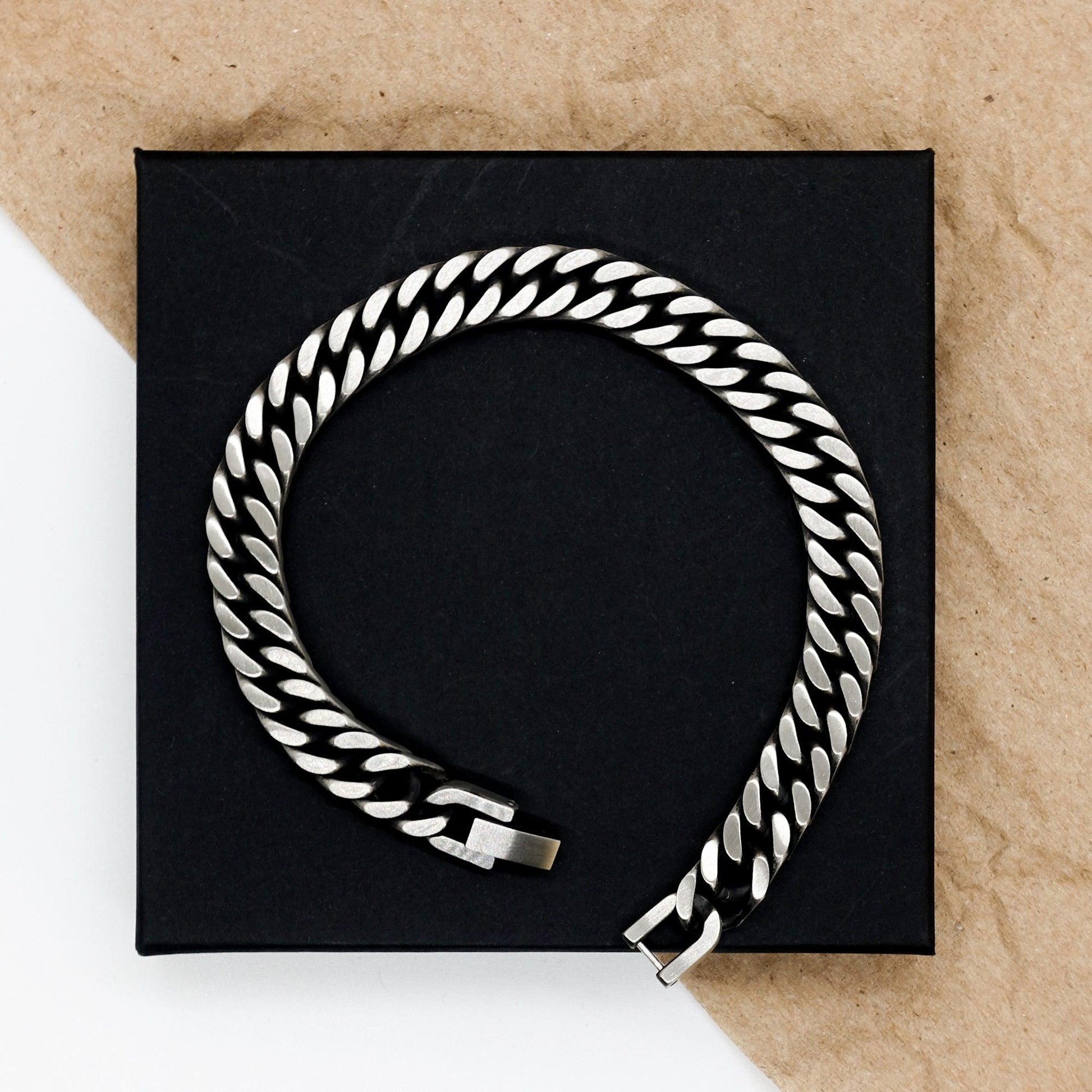 Brother Long Distance Relationship Gifts, No matter the miles that separate us, Cute Love Cuban Link Chain Bracelet For Brother, Birthday Christmas Unique Gifts For Brother - Mallard Moon Gift Shop