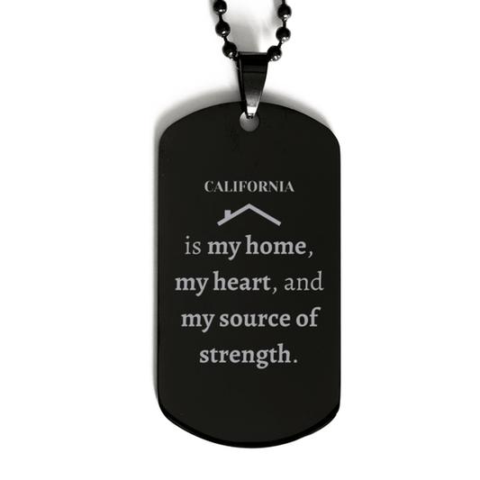 California is my home Gifts, Lovely California Birthday Christmas Black Dog Tag For People from California, Men, Women, Friends - Mallard Moon Gift Shop
