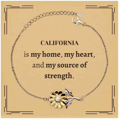 California is my home Gifts, Lovely California Birthday Christmas Sunflower Bracelet For People from California, Men, Women, Friends - Mallard Moon Gift Shop