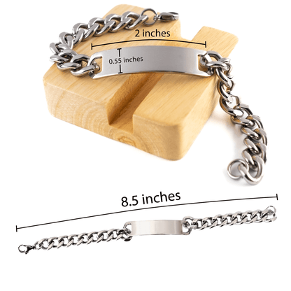 Childcare Worker Cuban Link Chain Engraved Bracelet - Thanks for being who you are - Birthday Christmas Jewelry Gifts Coworkers Colleague Boss - Mallard Moon Gift Shop