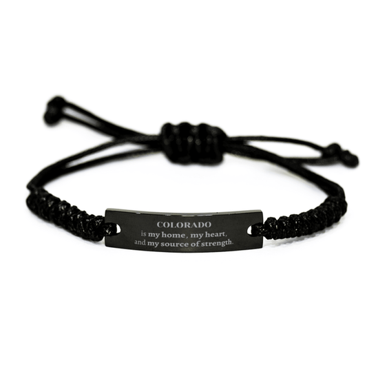 Colorado is my home Gifts, Lovely Colorado Birthday Christmas Black Rope Bracelet For People from Colorado, Men, Women, Friends - Mallard Moon Gift Shop