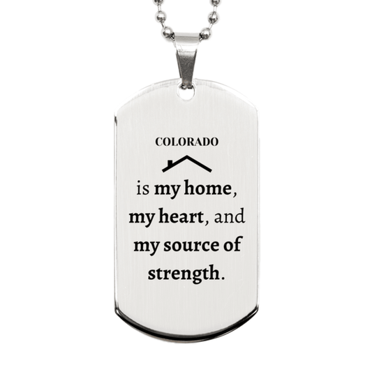 Colorado is my home Gifts, Lovely Colorado Birthday Christmas Silver Dog Tag For People from Colorado, Men, Women, Friends - Mallard Moon Gift Shop