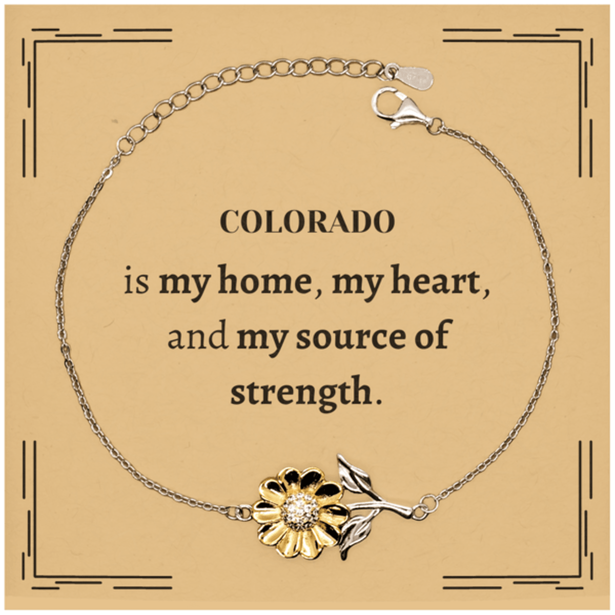 Colorado is my home Gifts, Lovely Colorado Birthday Christmas Sunflower Bracelet For People from Colorado, Men, Women, Friends - Mallard Moon Gift Shop