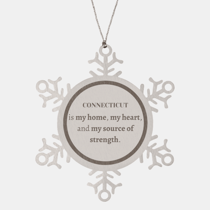 Connecticut is my home Gifts, Lovely Connecticut Birthday Christmas Snowflake Ornament For People from Connecticut, Men, Women, Friends - Mallard Moon Gift Shop