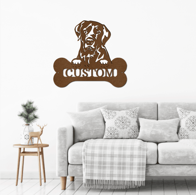 Dog Breed Custom Name Metal Art Wall Sign - Mallard Moon Gift Shop