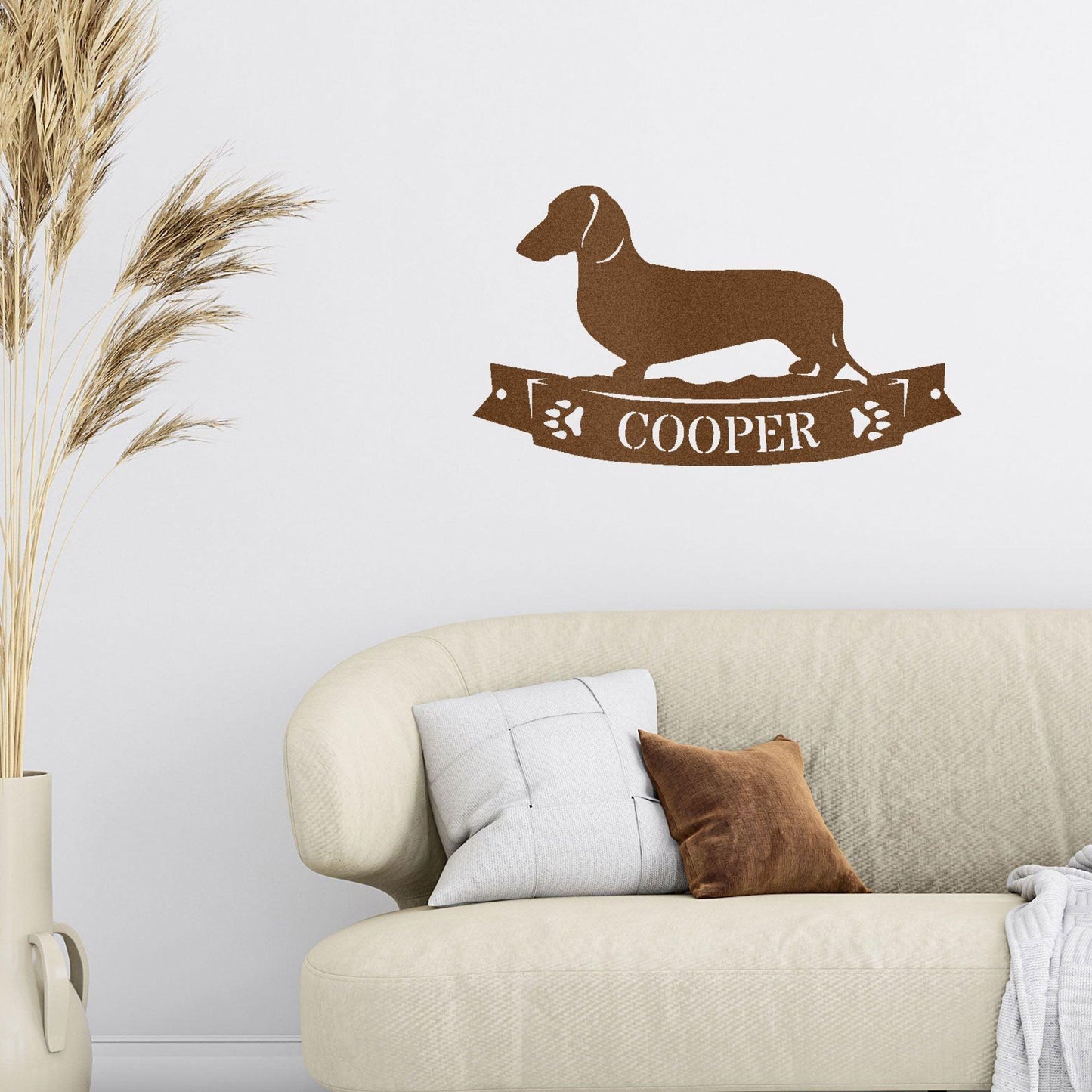 Dachshund Banner Monogram - Steel Sign - Mallard Moon Gift Shop