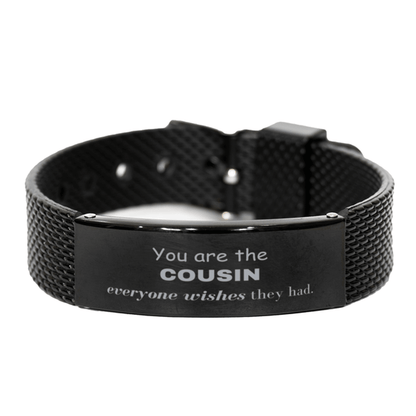 Cousin Black Shark Mesh Bracelet, Everyone wishes they had, Inspirational Bracelet For Cousin, Cousin Gifts, Birthday Christmas Unique Gifts For Cousin - Mallard Moon Gift Shop