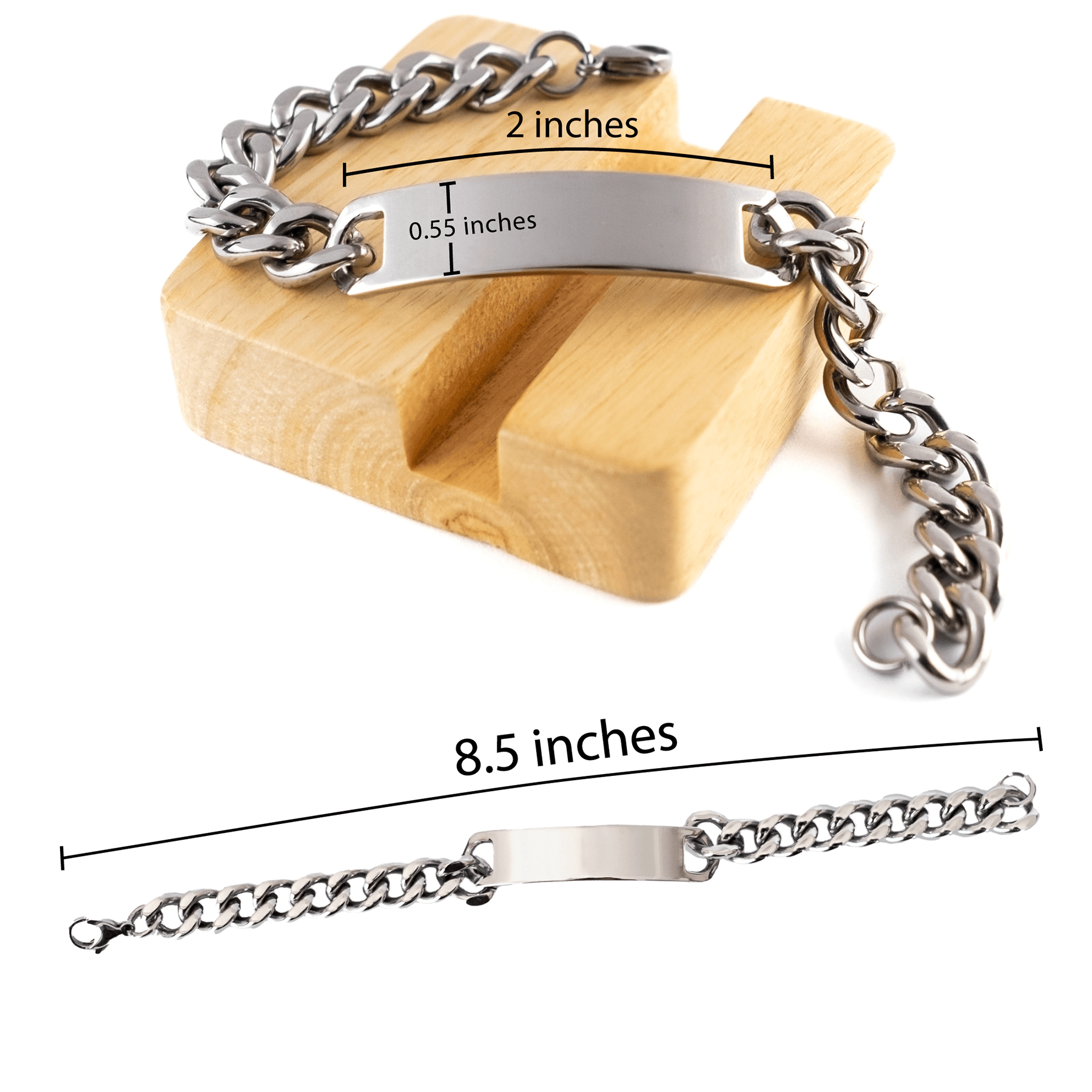 To My Son Gifts, Inspirational Son Cuban Chain Stainless Steel Bracelet, Sentimental Birthday Christmas Unique Gifts For Son Behind you, all your memories, before you, all your dreams, around you, all who love you, within you, all you need - Mallard Moon Gift Shop