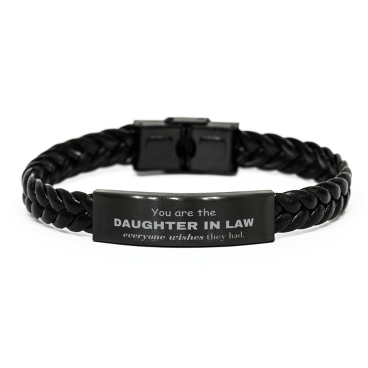 Daughter In Law Braided Leather Bracelet, Everyone wishes they had, Inspirational Bracelet For Daughter In Law, Daughter In Law Gifts, Birthday Christmas Unique Gifts For Daughter In Law - Mallard Moon Gift Shop