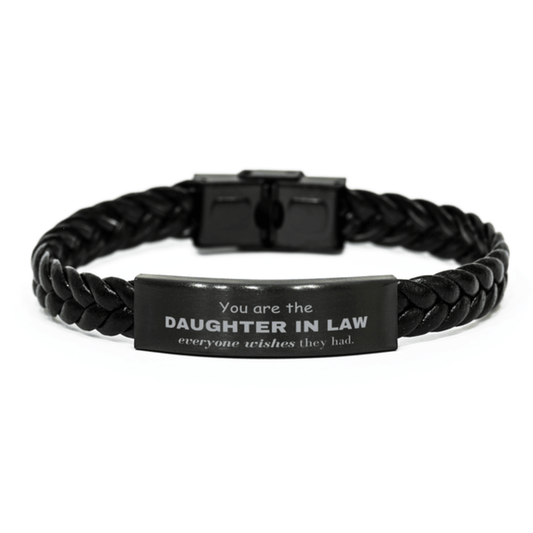 Daughter In Law Braided Leather Bracelet, Everyone wishes they had, Inspirational Bracelet For Daughter In Law, Daughter In Law Gifts, Birthday Christmas Unique Gifts For Daughter In Law - Mallard Moon Gift Shop