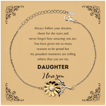 Daughter Sunflower Bracelet Always follow your dreams, never forget how amazing you are Birthday Christmas Gifts - Mallard Moon Gift Shop