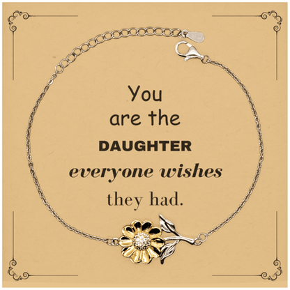 Daughter Sunflower Bracelet, You are the Daughter Everyone wishes they had, Inspirational Birthday Christmas Graduation Unique Gifts - Mallard Moon Gift Shop