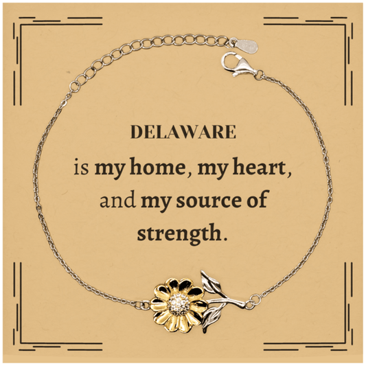 Delaware is my home Gifts, Lovely Delaware Birthday Christmas Sunflower Bracelet For People from Delaware, Men, Women, Friends - Mallard Moon Gift Shop