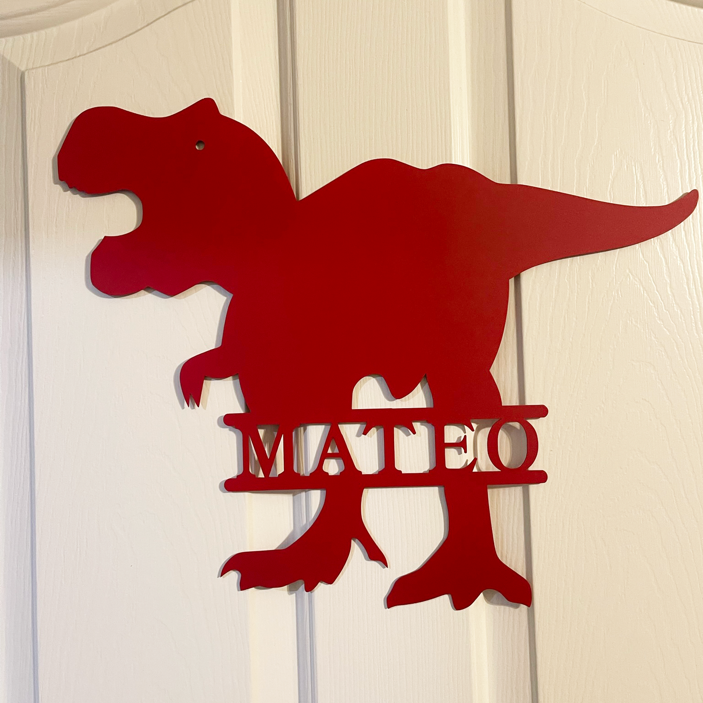 Dinosaur T-Rex Personalized Name Metal Art Wall Sign