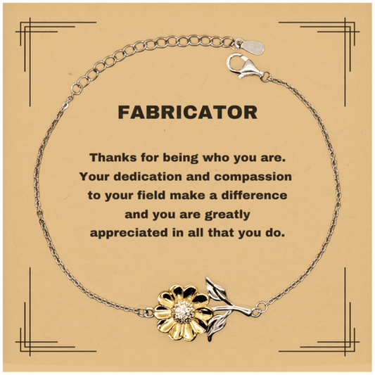 Fabricator Sunflower Bracelet - Thanks for being who you are - Birthday Christmas Jewelry Gifts Coworkers Colleague Boss - Mallard Moon Gift Shop