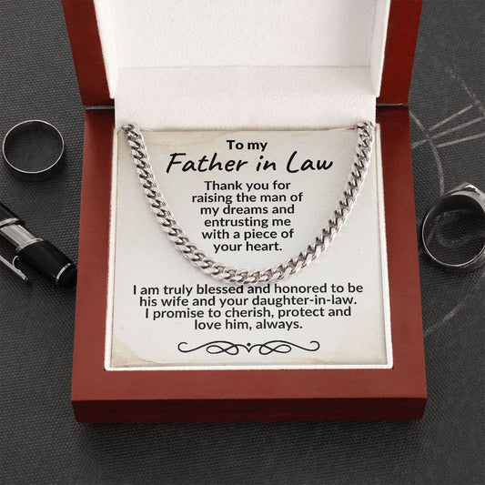 Father in Law Gift from Daughter in Law - Cuban Link Necklace - Mallard Moon Gift Shop