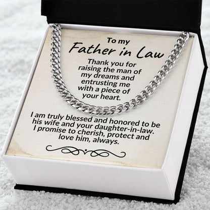 Father in Law Gift from Daughter in Law - Cuban Link Necklace - Mallard Moon Gift Shop