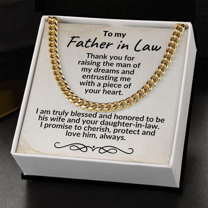 Father in Law Gift from Daughter in Law - Cuban Link Necklace - Mallard Moon Gift Shop