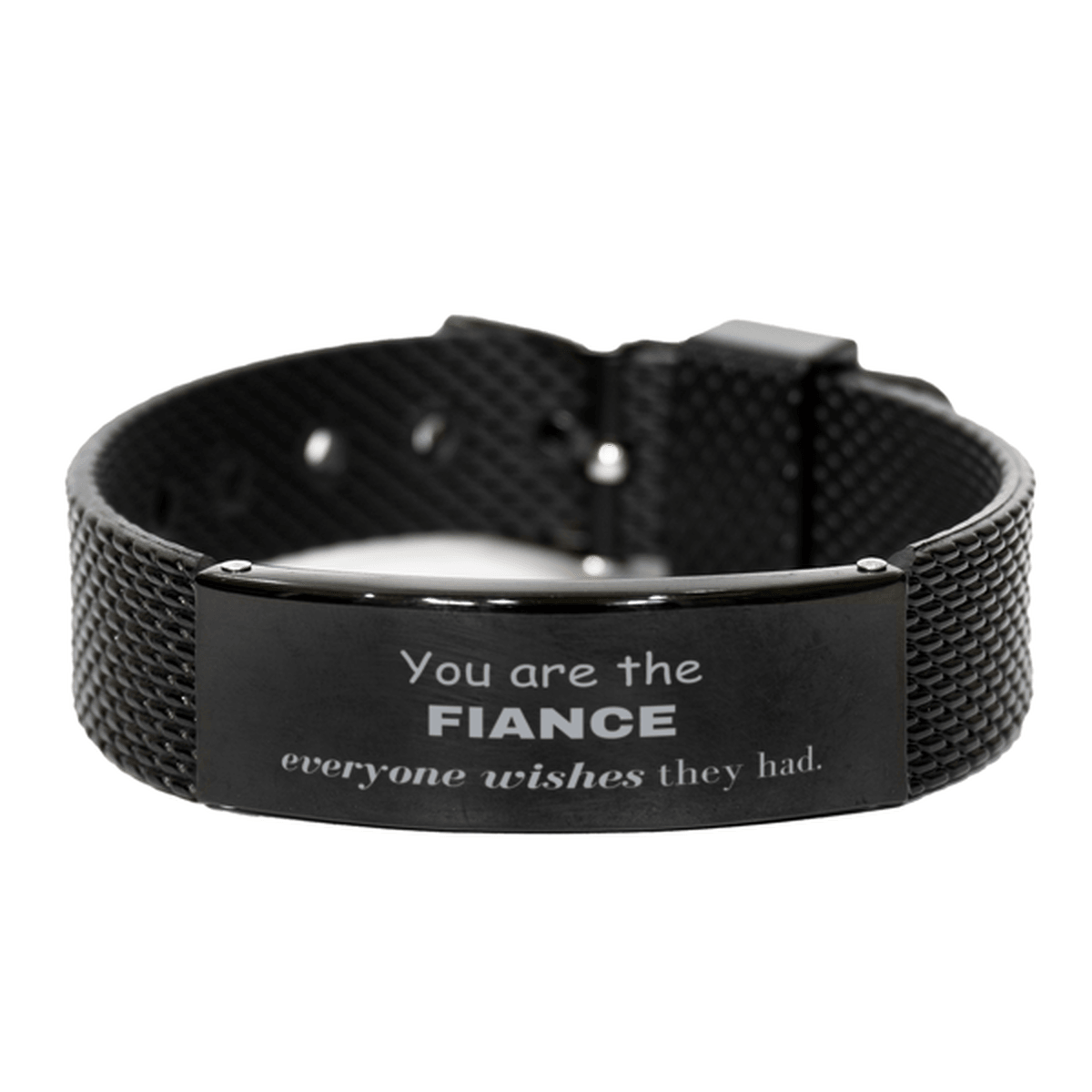 Fiance Black Shark Mesh Bracelet, Everyone wishes they had, Inspirational Bracelet For Fiance, Fiance Gifts, Birthday Christmas Unique Gifts For Fiance - Mallard Moon Gift Shop